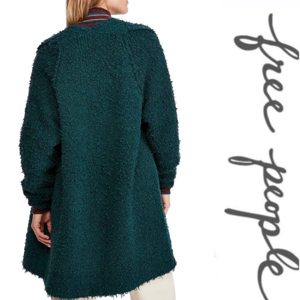 Free People Once in a Lifetime Green Cardigan Sz L - Picture 2 of 5